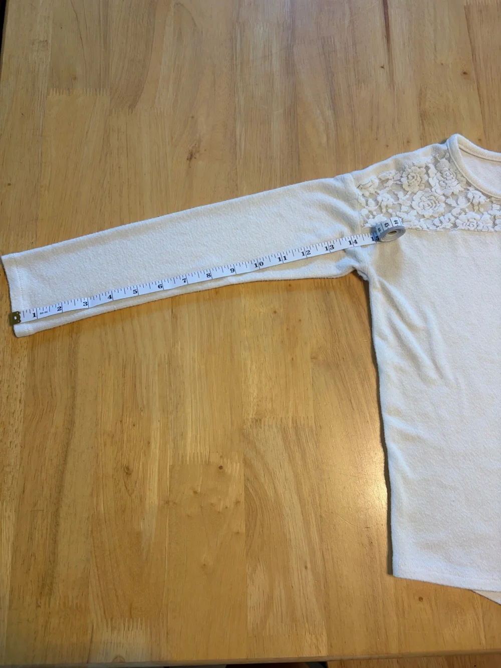 The Children's Place Cream Lace Yoke Long Sleeve Top